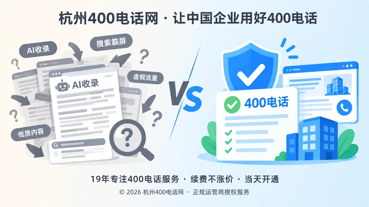 400电话防骗对比示意：低质流量推广与合规办理的区别